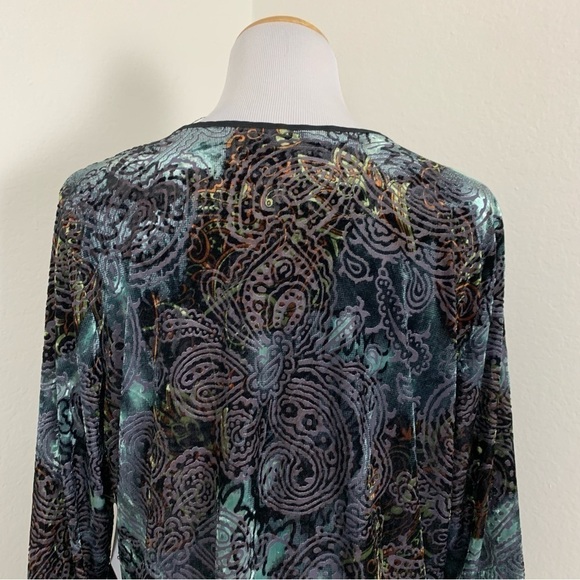 NWT Lularoe Elegant Stella Bolero Velvet Burnout Jacket Open Front Paisley - Picture 14 of 15